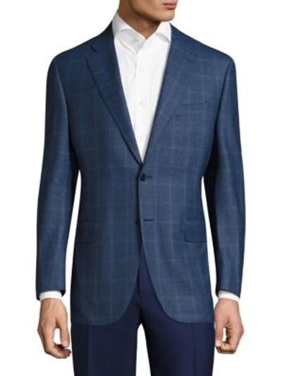 Canali Windowpane Wool Sportcoat In Blue