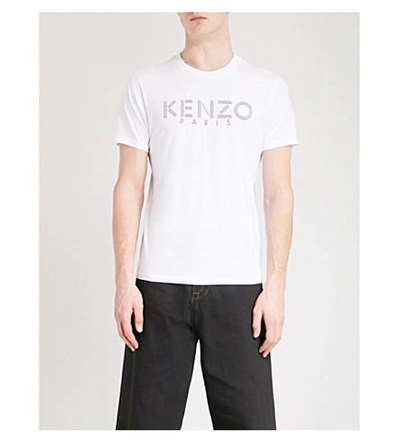 Kenzo Logo-print Cotton-jersey T-shirt In White