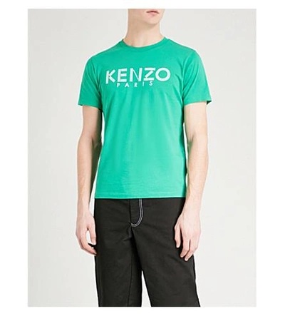 Kenzo Logo-print Cotton-jersey T-shirt In Grass Green