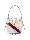 Gucci White Gg Marmont Leather Bucket Bag