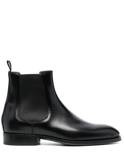Henderson Baracco Side-panel Leather Ankle Boots In Schwarz