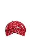 Valentino Garavani Lipstick-print Silk-faille Turban Hat In Red