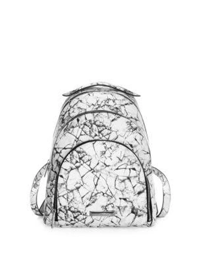 Kendall + Kylie Sloane Marble Backpack In White Multi/silver