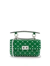 Valentino Garavani Free Rockstud Spike Small Leather Shoulder Bag In Mint Green