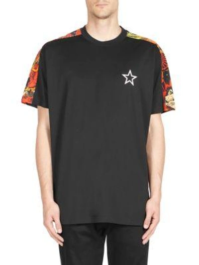 Givenchy Cuban Hells Fire Crewneck Cotton Tee In Black