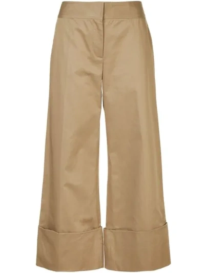 Monse Cotton Gabardine Wide-leg Trousers In Brown
