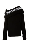 Monse Twist Logo Shawl Knit Sweater In Black
