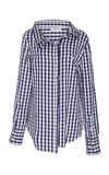 Monse Gingham Double Collar Shirt In Navy