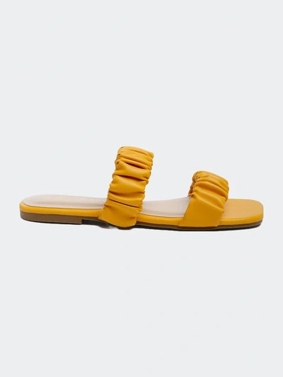 London Rag Gather Sparks Strap Slip-on Flat In Orange