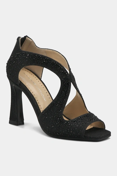 Adrienne Vittadini Golly Crystal Embellished Heel In Black-sf