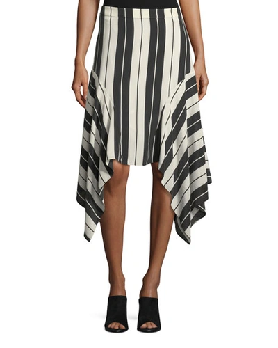 Joie Esha Striped Silk Midi Skirt