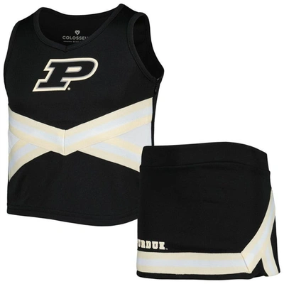 Colosseum Kids' Girls Youth  Black Purdue Boilermakers Carousel Cheerleader Set