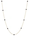 Argento Vivo Sterling Silver Enamel Dot Station Necklace In Gold/ Black