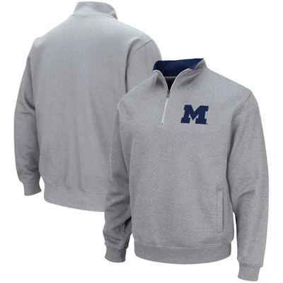 Colosseum Heathered Gray Michigan Wolverines Tortugas Team Logo Quarter-zip Jacket