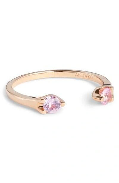 Anita Ko Orbit Pink Sapphire Open Ring In Rose Gold