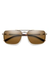 Smith Outcome 59mm Chromapop™ Polarized Aviator Sunglasses In Gold / Brown