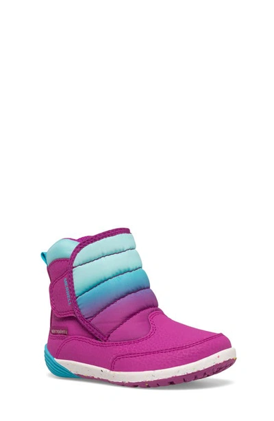 Merrell Kids' Bare Steps® Puffer Boot In Berry/ Turq