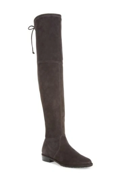 Stuart Weitzman 'lowland' Over The Knee Boot In Anthracite Suede