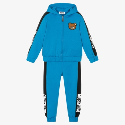 Moschino Kid-teen Kids' Blue Teddy Logo Tracksuit