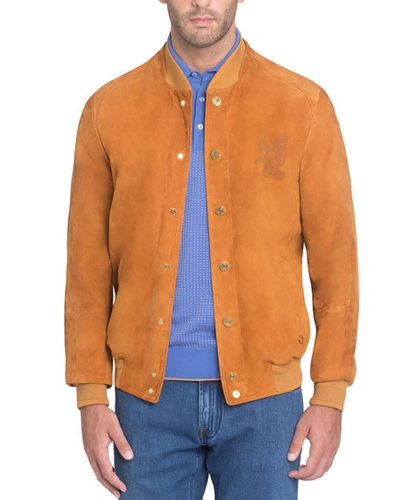 Stefano Ricci Snap-front Suede Bomber Jacket