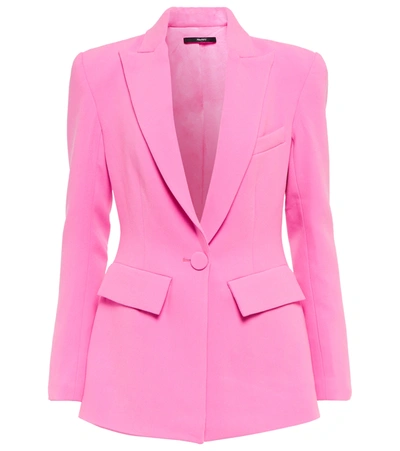 Alex Perry Carter Neon Crepe Blazer In Pink