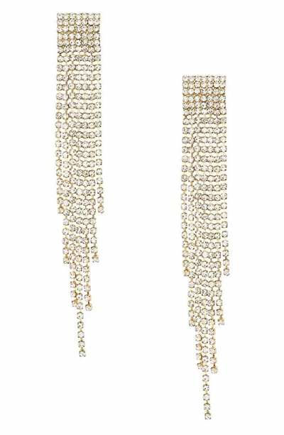 Ettika Crystal Fringe Drop Earrings In Yellow