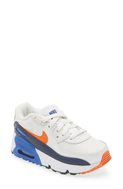Nike Kids' Air Max 90 Sneaker In White/ Orange/ Navy