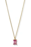 Argento Vivo Birthstone Pendant Necklace In October/ Pink