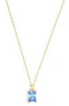 Argento Vivo Birthstone Pendant Necklace In December/ Blue Topaz
