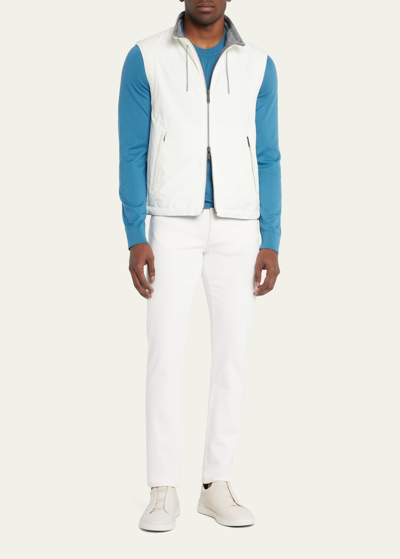 Zegna Zephyr Reversible Vest In Wht Sld