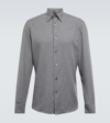 Zegna Melange Cashco Regular Fit Long Sleeved Shirt In Gray