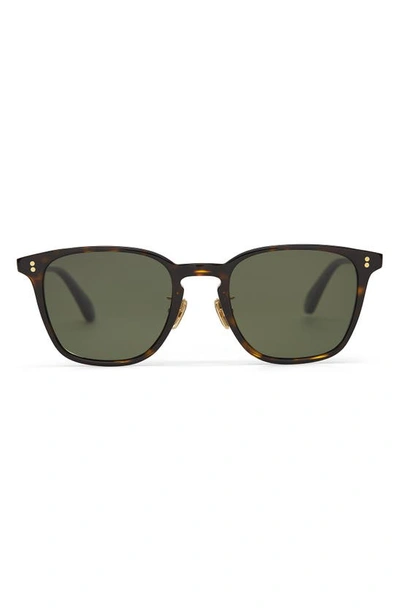 Toms Emerson 51mm Polarized Round Sunglasses In Tortoise/ Bottle Green Polar