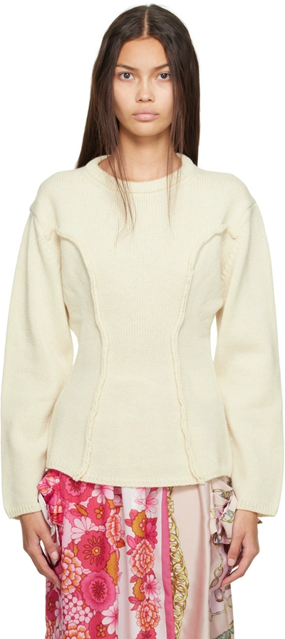 Comme Des Garçons Off-white Inverted Seam Sweater
