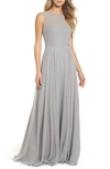 Jenny Yoo Elizabeth Chiffon Gown In Mineral