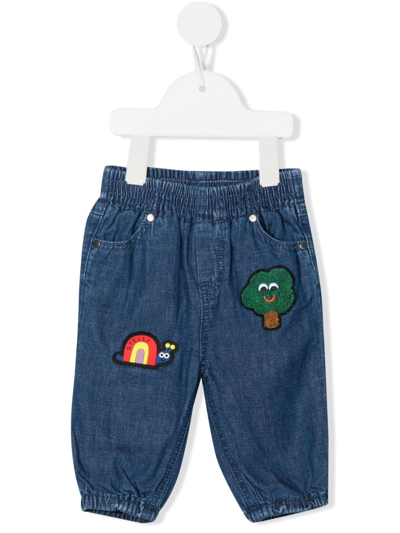 Stella Mccartney Babies' Patch-detail Pull-on Jeans In Blue