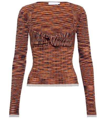 Jonathan Simkhai Vesna Long-sleeve Stretch-knit Top In Bergamot Multi