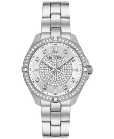 Bulova Women's Stainless Steel Bracelet Watch 35mm 96l236, Created For Macy's In Silver