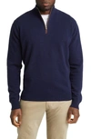 Peter Millar Crown Crafted Artisan Stretch Cashmere Quarter-zip Pullover In Navy