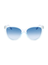 Ferragamo Gancini Injection Plastic Cat-eye Sunglasses In Blue Transparent