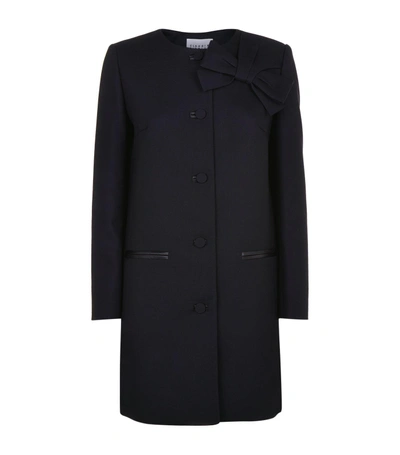 Claudie Pierlot Longline Bow Coat In Black