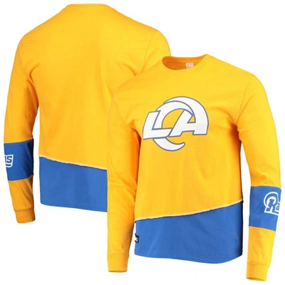 Refried Apparel Men's Gold-tone, Royal Los Angeles Rams Angle Long Sleeve T-shirt In Gold-tone,royal Blue