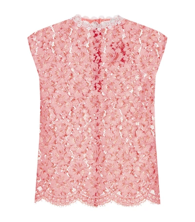 Sandro Rose Floral Lace Sleeveless Blouse In Pink
