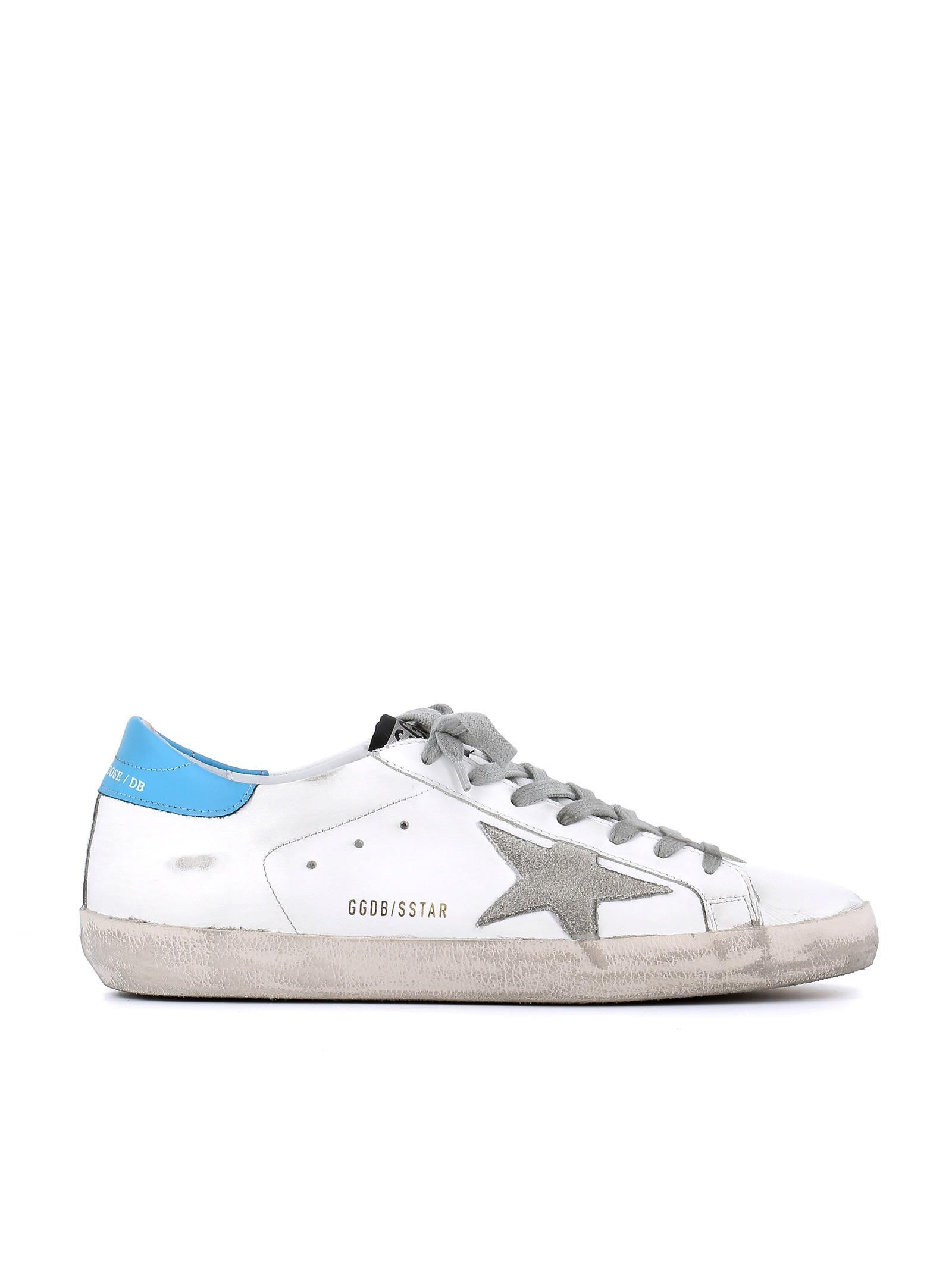 golden goose light blue sneakers
