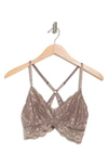 Wishlist Crossback Lace Bralette In Mocha