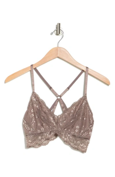 Wishlist Crossback Lace Bralette In Mocha