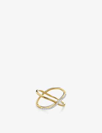 Monica Vinader Riva Recycled 18ct Yellow-gold Vermeil-plated Sterling Silver And Diamond Ring