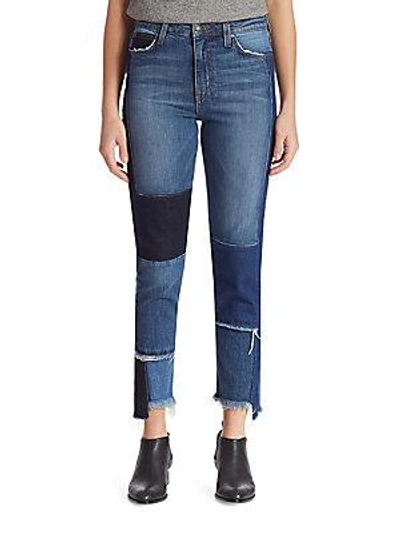 Joe's Debbie High-rise Patchwork Step Hem Jeans In Blue