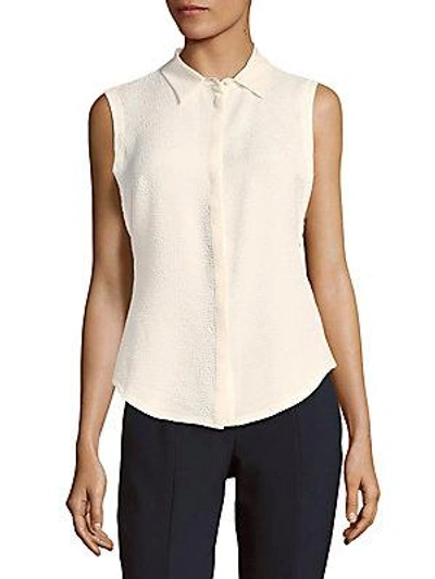 Cosette Textured Collared Top In White