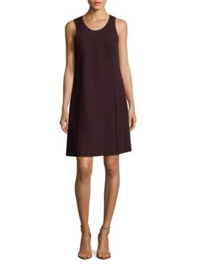 Narciso Rodriguez Seam-front Wool Shift Dress In Bordeaux