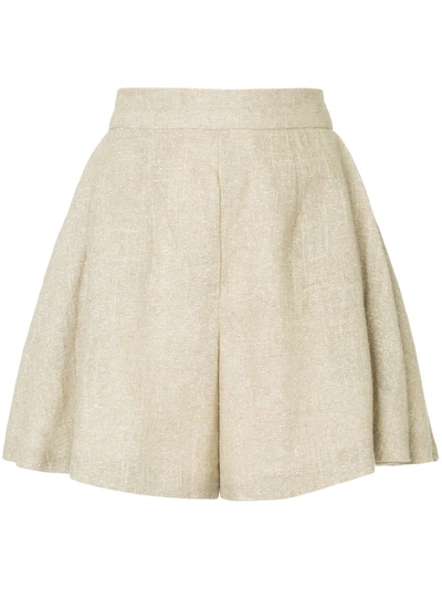 Bambah Sparkle Culotte Shorts In Brown